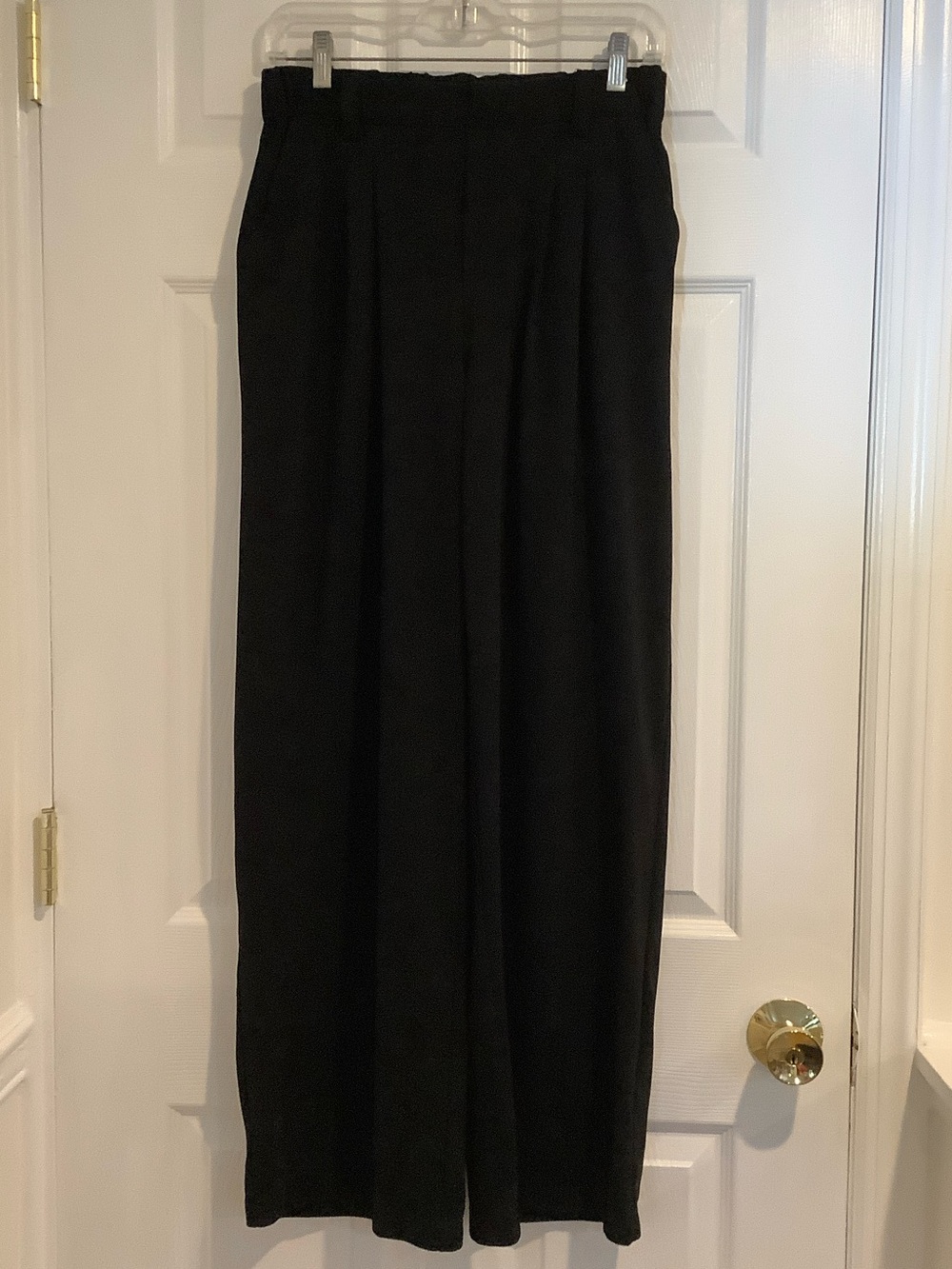 HALARA Black Stretchy Wide Leg Career High Rise Capsule Minimalist Pants S/Tall
